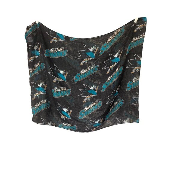 San Jose Sharks Infinity Scarf NHL Licensed Black Teal Wrap by Little Earth - Picture 1 of 5